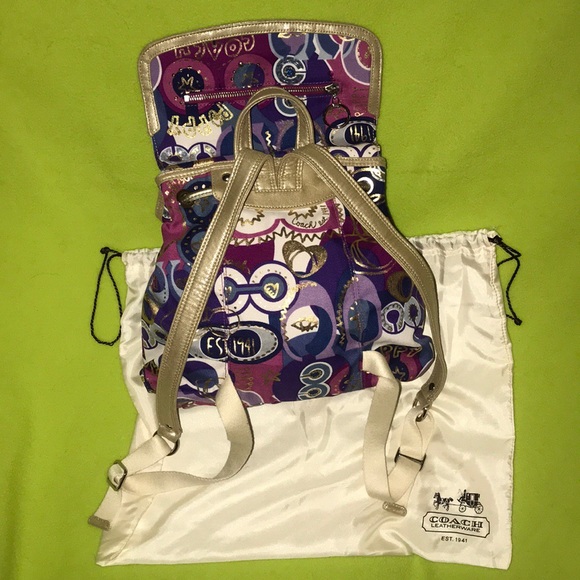 **COACH** 🌼POPPY🌸 BACKPACK/ PURSE **BNWOT** - Picture 4 of 8